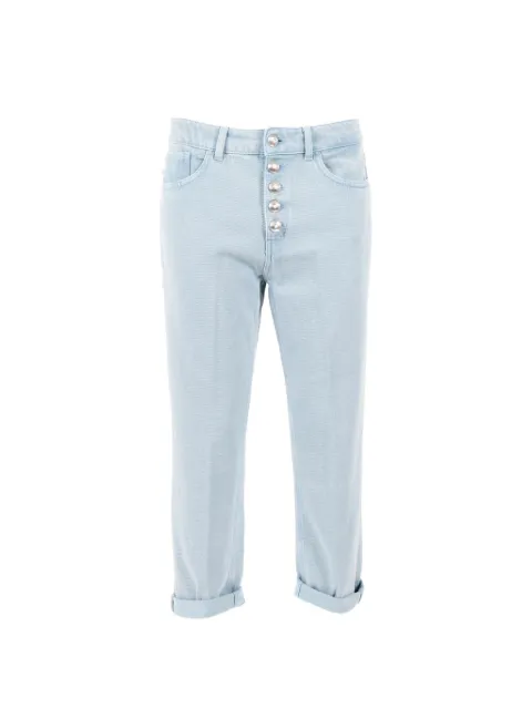 DONDUP KIDS button cropped jeans Blue DP268BBF0018YMB8