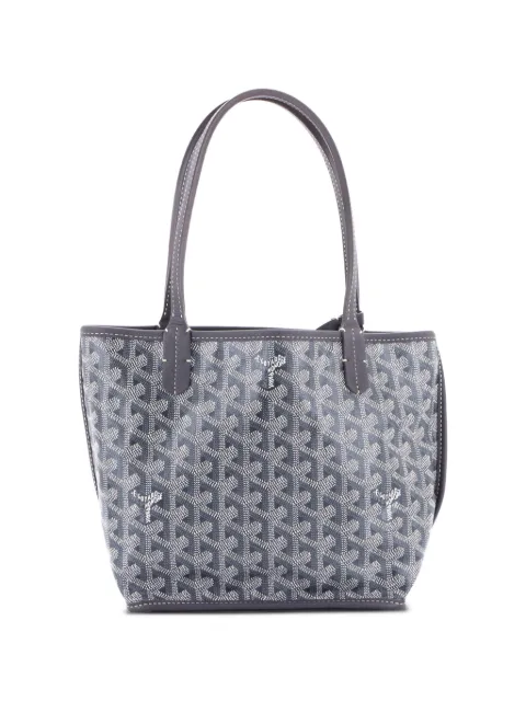 Goyard Pre-Owned Anjou Reversible Tote Coated Canvas Mini satchel Grey OO8ZF0IMWHUU4MYQ