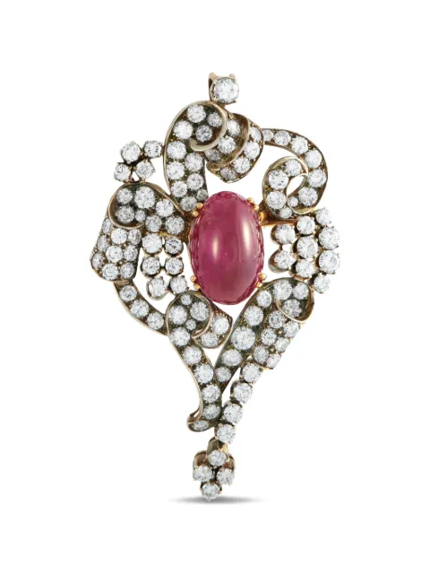 LB Exclusive ruby and diamond brooch Gold MF41020526
