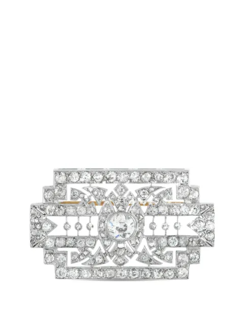 LB Exclusive diamond art deco brooch Silver MF35020526