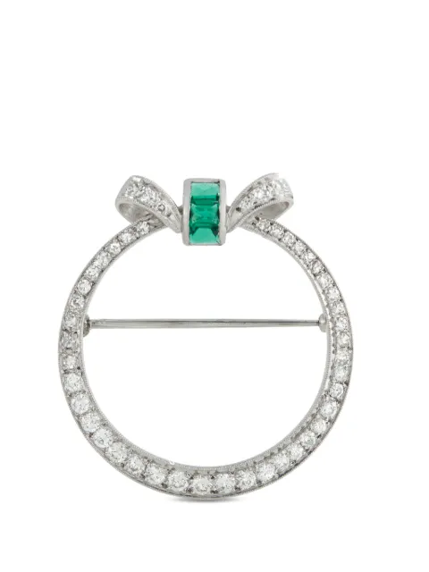 LB Exclusive diamond emerald brooch Silver MF11020326