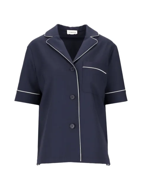 P.A.R.O.S.H. button-down short-sleeve wool shirt Blue D381294ZLINA