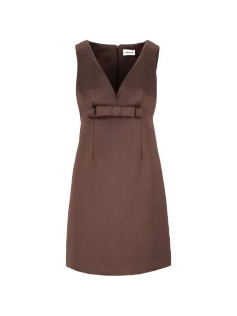 P.A.R.O.S.H. bow-detail V-neck dress Brown D726151PAMAK