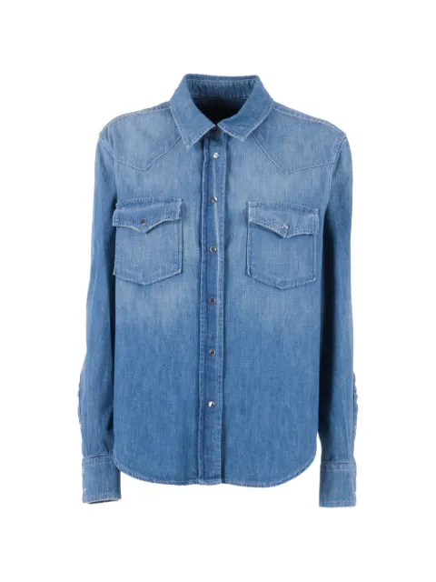 DONDUP patch pocket shirt Blue DC480DF0272DMF6