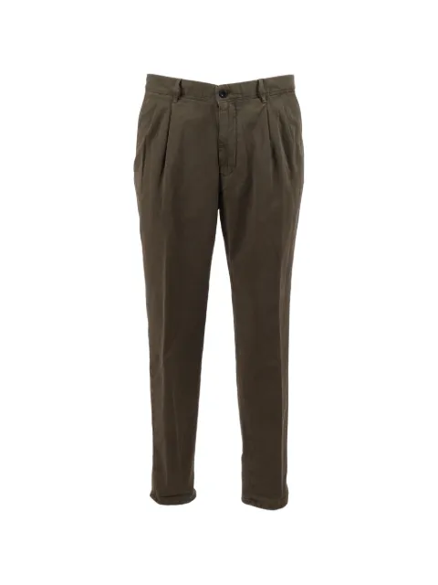Incotex pleated-front tapered trousers Green 1S167L90936
