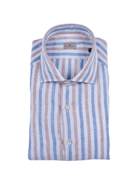 Sonrisa vertical-stripe spread-collar shirt White B438L2BTN3114