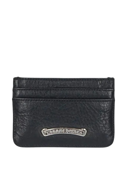 Chrome Hearts Scroll logo leather card holder Black CHRM0811
