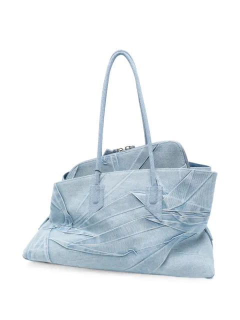 The Attico medium La Passeggiata panelled denim shoulder bag Blue 260WAH00054DDD117CR