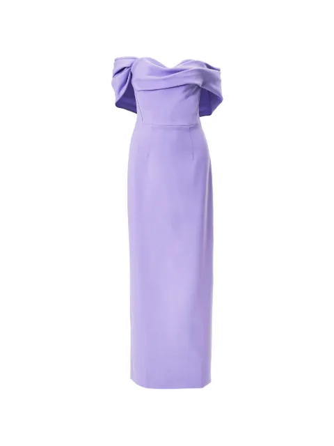 Carolina Herrera draped off-shoulder column gown Purple S2611N707SFR