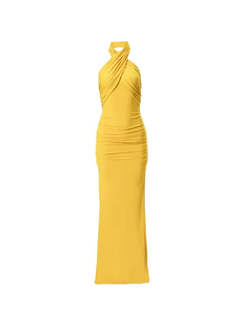 Carolina Herrera criss-cross halterneck gown Yellow S2615N701JRS