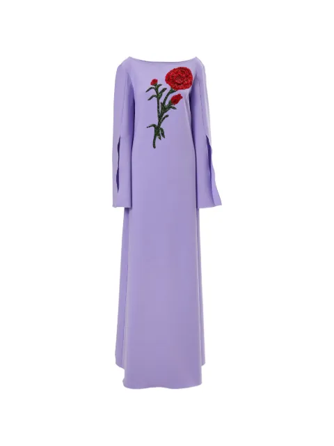 Carolina Herrera carnation-embroidered caftan dress Purple S2611E901SFR