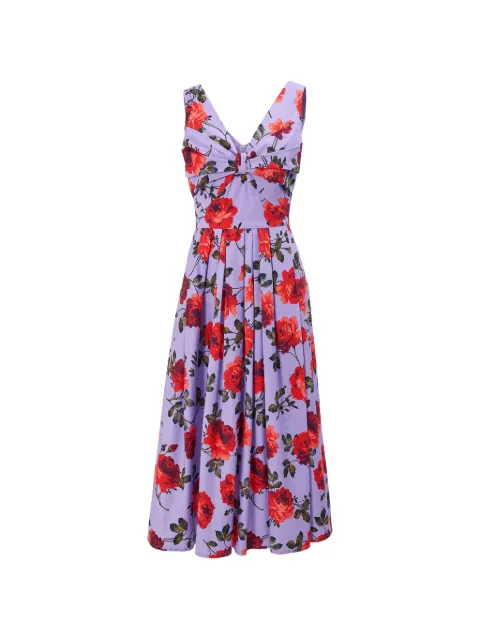 Carolina Herrera rose-print V-neck midi dress Purple S2611N538SMT