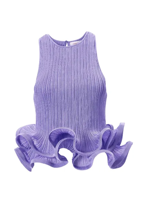 Carolina Herrera sleeveless top with ruffled hem Purple S2612N206KVR