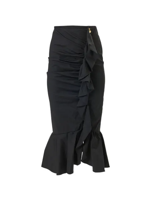 Carolina Herrera ruched pencil skirt with ruffle Black S2611N311SCT