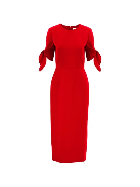 Carolina Herrera tie-sleeve midi dress Red S2611N531SFR