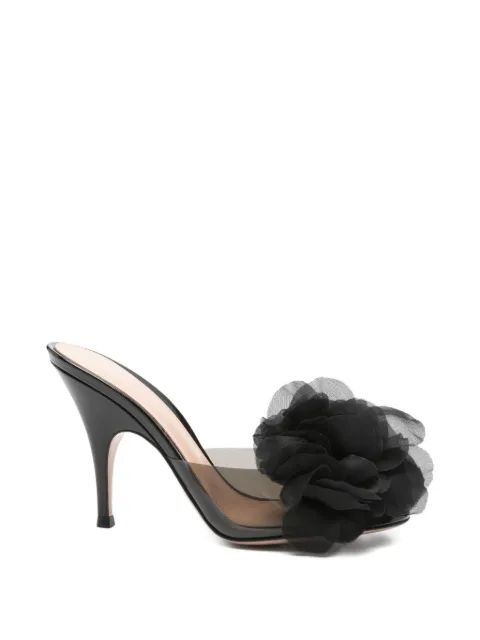 Gianvito Rossi flower-detail heeled sandals Black G1018995RICGNU