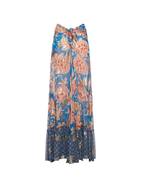 ETRO ruffled floral-print maxi skirt Blue WRFA019799SAA86