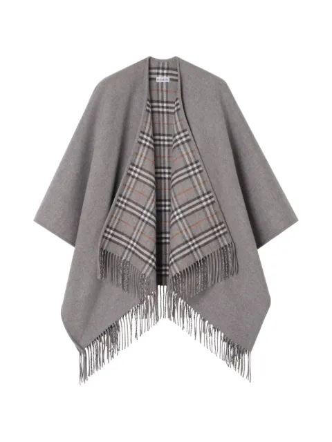 Burberry reversible Check wool cape Grey 8125765