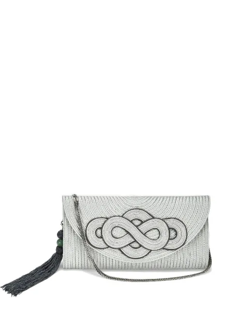 Shanghai Tang Tang Infinity Chinese-knot clutch bag Silver A5WLC402GY00