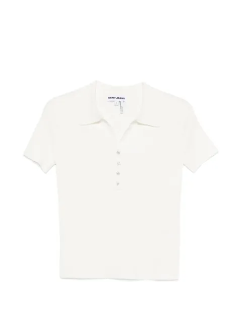 DKNY ribbed button T-shirt White DJ6R0236