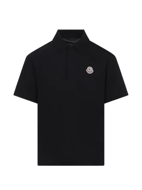 Moncler logo-patch polo shirt Black L10918A0002489A16