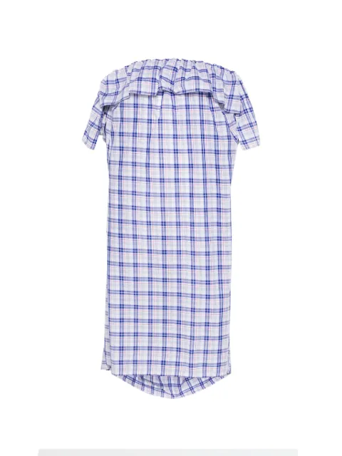 Sofie D'hoore Dolabella ruffled plaid dress White DOLABELLACHECK