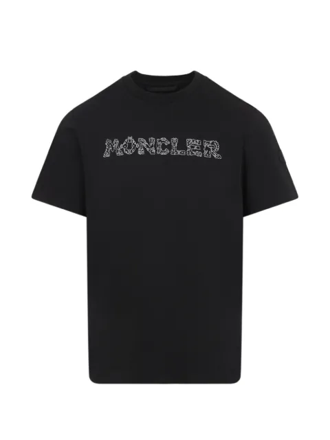 Moncler embroidered-logo cotton T-shirt Black L10918C0002589AUG