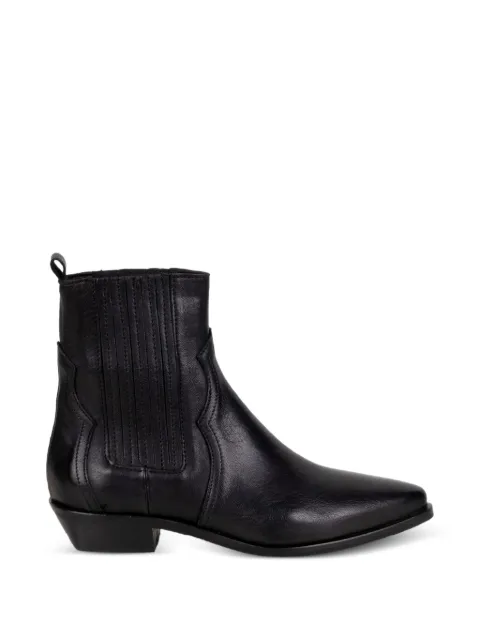 IMMA point-toe leather boots Black IDEA02PELLENERO
