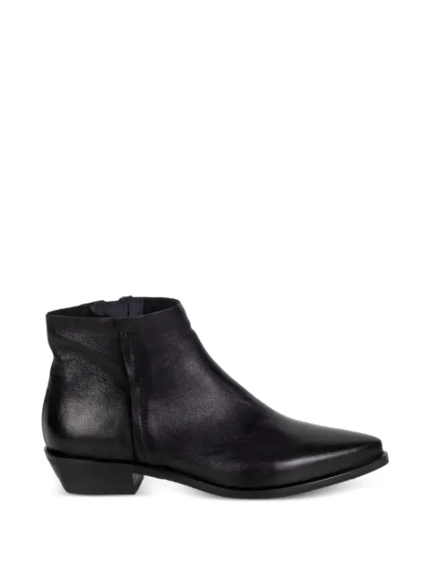 IMMA square toe leather boots Black IDEA09LISCIOPELLENERO