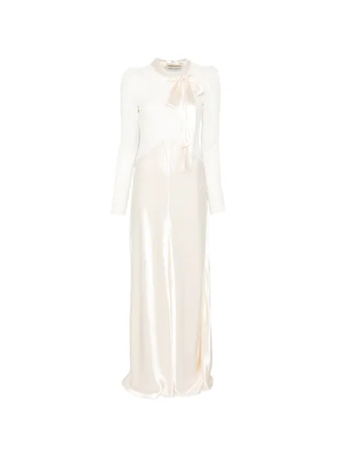 Alberta Ferretti tie lace dress Neutrals V04201627