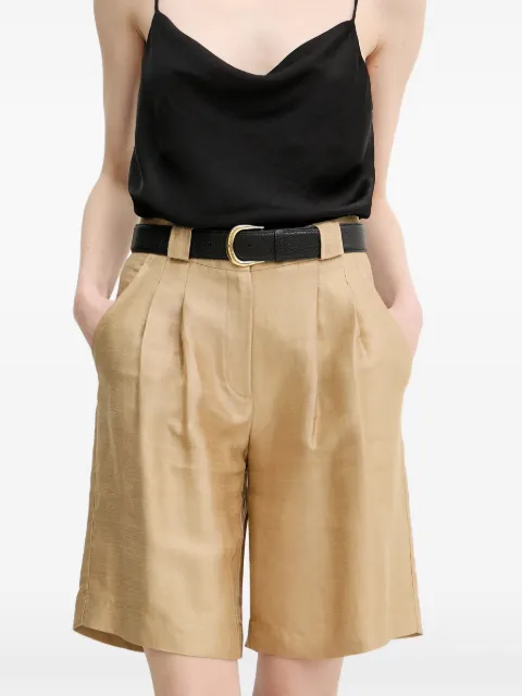 La Petite Française Savoureux pleated tailored shorts Neutrals PFSAVOUREUX