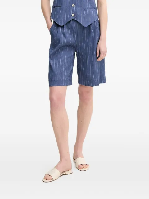 La Petite Française Solange pinstripe drawstring shorts Blue PFSOLANGE
