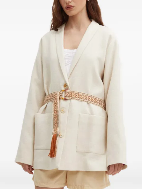 La Petite Française Voyelle button pocket cardigan White PFVOYELLE