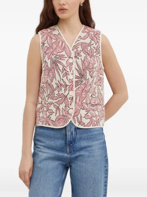 La Petite Française Gamin floral V-neck vest Neutrals PFGAMIN
