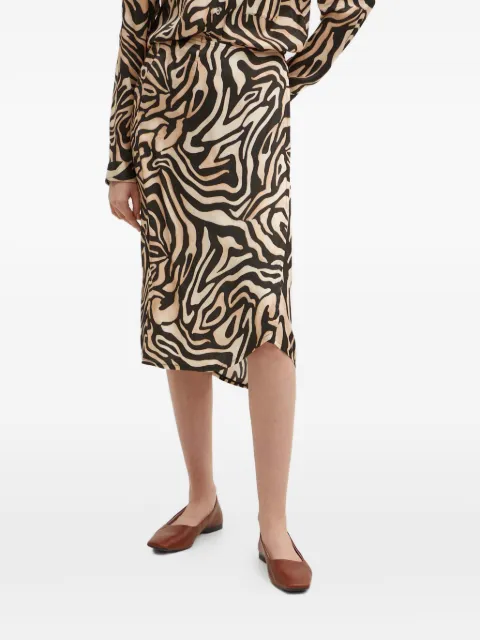 La Petite Française Java animal-print tie-waist midi skirt Neutrals PFJAVA