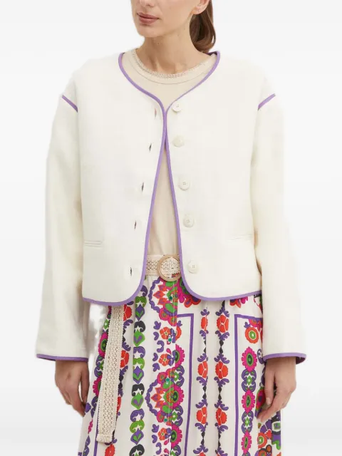 La Petite Française Voyage button contrast-rim jacket Neutrals PFVOYAGE