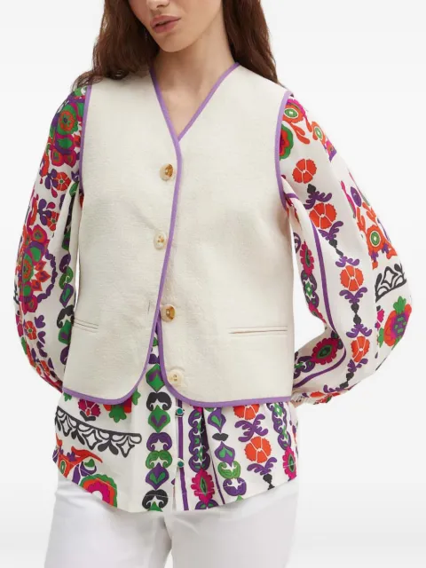 La Petite Française Galaxie V-neck button waistcoat Neutrals PFGALAXIE