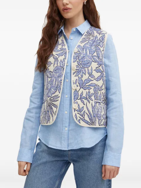 La Petite Française Gamin floral print waistcoat Blue PFGAMIN