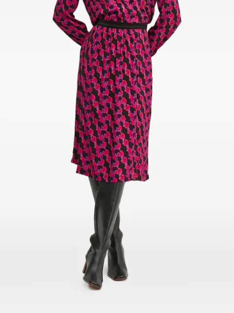 La Petite Française Jovial printed midi skirt Black PFJOVIALE