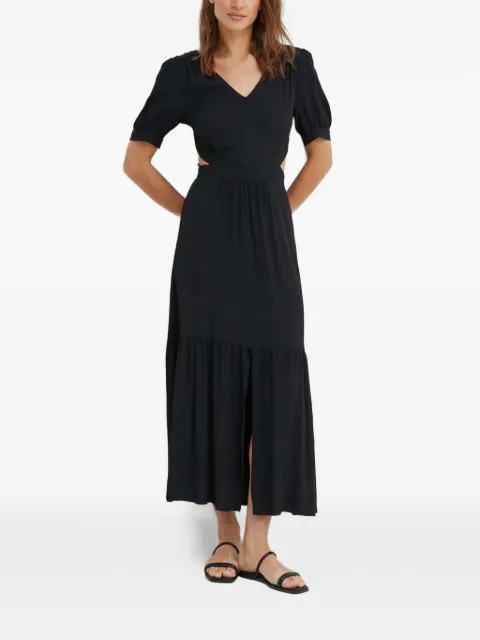 La Petite Française Retard open-back V-neck maxi dress Black PFRETARD