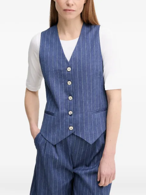 La Petite Française Gwen pinstripe button waistcoat Blue PFGWEN