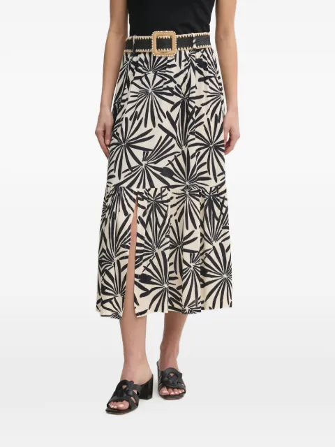 La Petite Française Jasmine floral-print tiered midi skirt Neutrals PFJASMINE