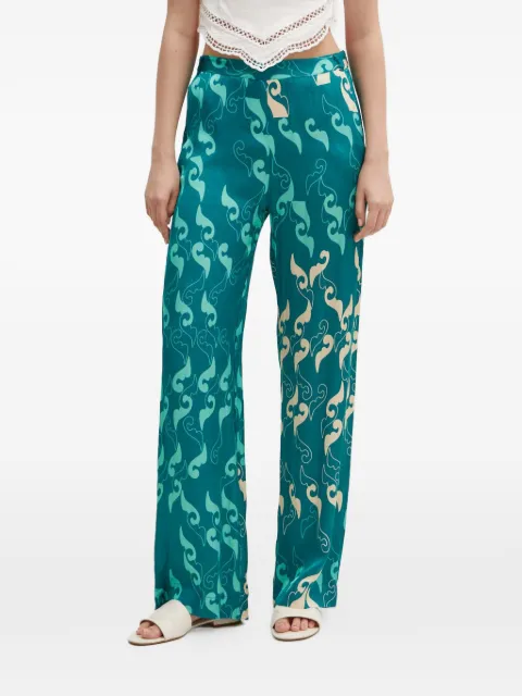 La Petite Française Poudre printed trousers Green PFPOUDRE