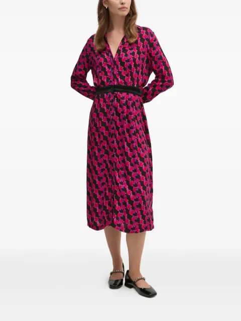 La Petite Française Redoutable long-sleeve printed midi dress Pink PFREDOUTABLE