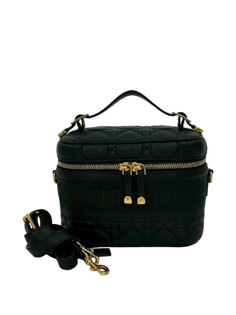 Christian Dior Pre-Owned 2010-2025 Small Lambskin Cannage DiorTravel Vanity Case satchel Black WC9GBKPFNVCMNCHF