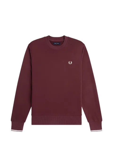 Fred Perry logo-embroidered ribbed sweatshirt Red FPM75355764A
