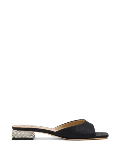 Badgley Mischka Oahu crystal-embellished silk sandals Black MP8001