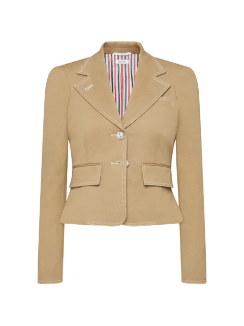 Thom Browne selvedge denim cropped jacket Neutrals FBR067AF0253