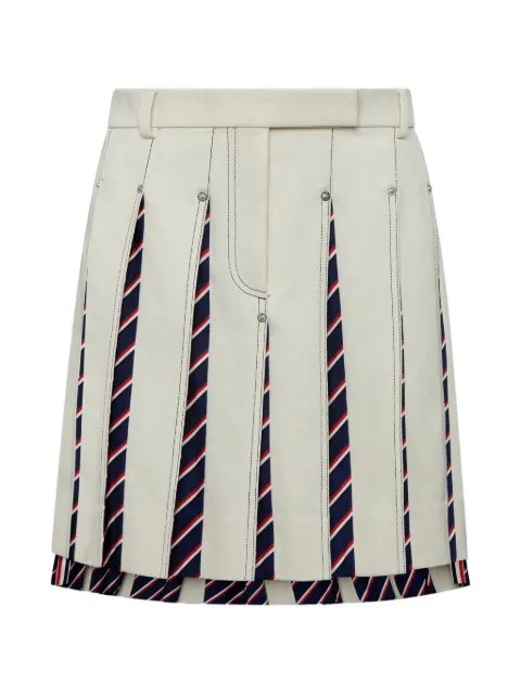 Thom Browne denim low rise pleated skirt Neutrals FGR082AF0950