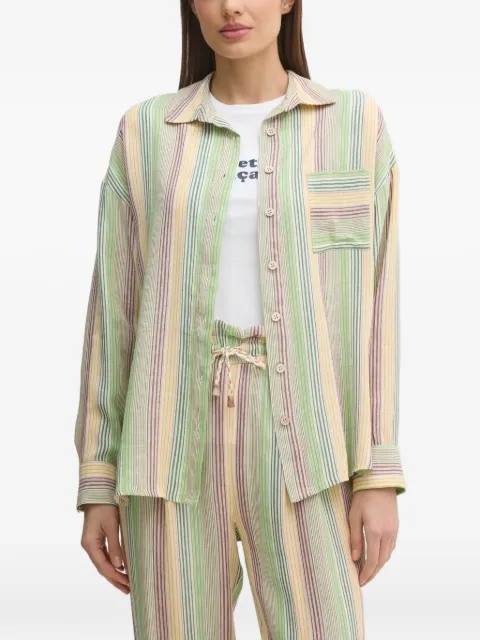 La Petite Française Charlene striped button-up shirt Green PFCHARLENE